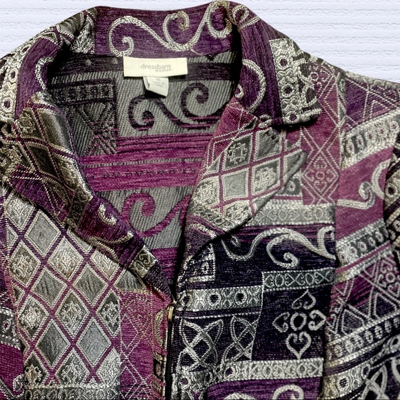Dress barn patchwork Tapestry zip up Jacket womens 1X - Picture 2 of 6
